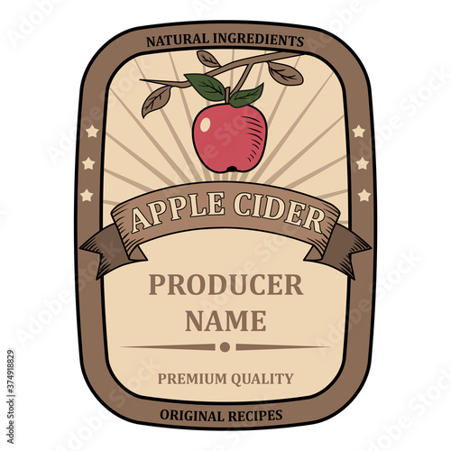 label for Apple Cider template vector