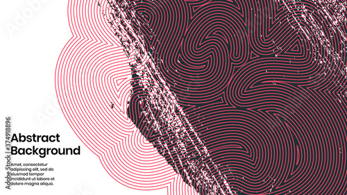 Abstract background illustration. Striped shapes and paint strokes. Decorative minimal background, backdrop. Hand drawn texture and outline shapes. Eps10 vector.
