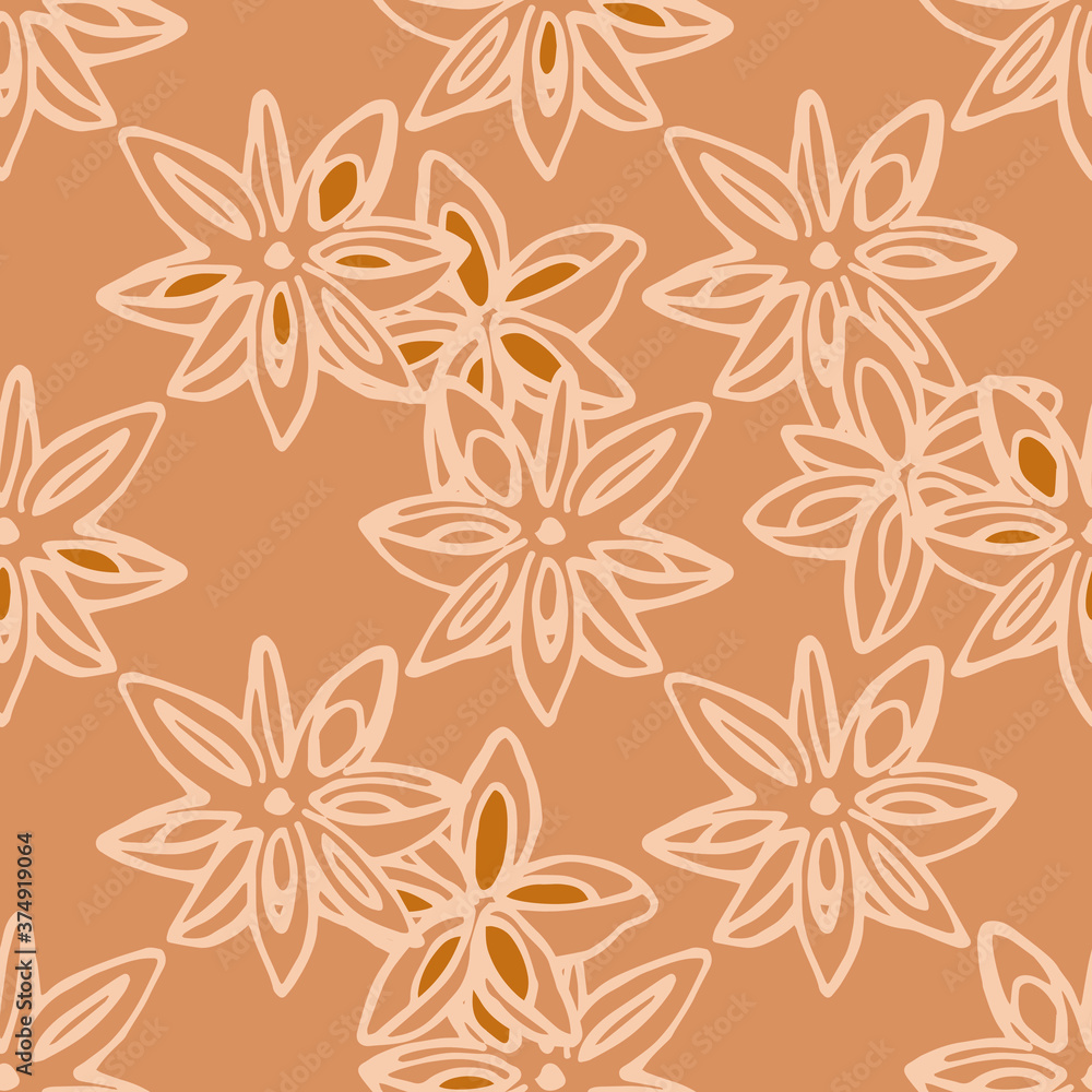 Seamless pattern with star anise, vector illustration Seamless pattern with star anise, vector illustration