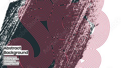 Abstract background illustration. Striped shapes and paint strokes. Decorative minimal background, backdrop. Hand drawn texture and outline shapes. Eps10 vector.