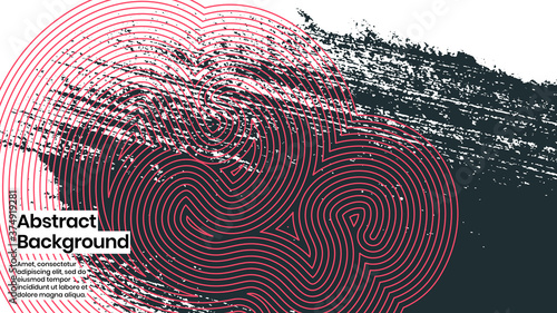 Abstract background illustration. Striped shapes and paint strokes. Decorative minimal background, backdrop. Hand drawn texture and outline shapes. Eps10 vector.