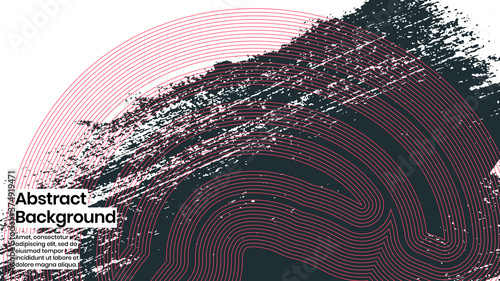 Abstract background illustration. Striped shapes and paint strokes. Decorative minimal background, backdrop. Hand drawn texture and outline shapes. Eps10 vector.