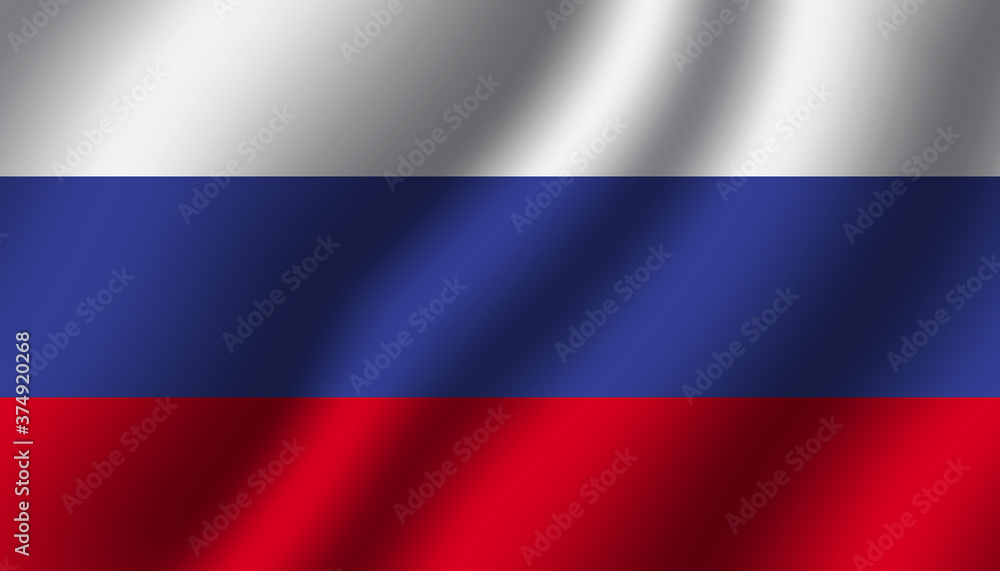 Fototapeta premium russia national wavy flag vector illustration