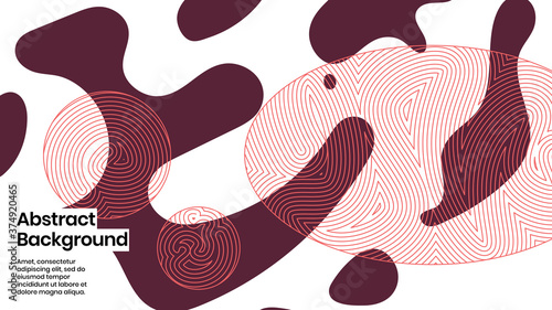 Abstract background illustration. Striped shapes and liquid strokes. Decorative minimal background, backdrop. Outline texture, geometric elements and flow shapes. Eps10 vector.