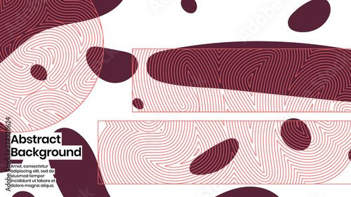 Abstract background illustration. Striped shapes and liquid strokes. Decorative minimal background, backdrop. Outline texture, geometric elements and flow shapes. Eps10 vector.