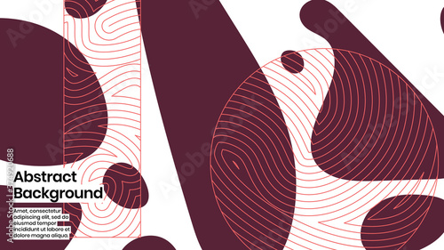 Abstract background illustration. Striped shapes and liquid strokes. Decorative minimal background, backdrop. Outline texture, geometric elements and flow shapes. Eps10 vector.