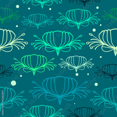 foliage seamless pattern vector background illustration