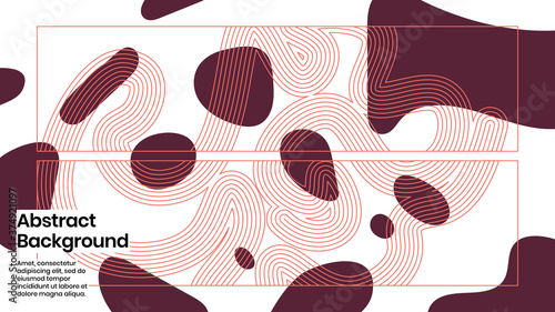 Abstract background illustration. Striped shapes and liquid strokes. Decorative minimal background, backdrop. Outline texture, geometric elements and flow shapes. Eps10 vector.