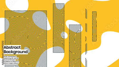 Abstract background illustration. Striped shapes and liquid strokes. Decorative minimal background, backdrop. Outline texture, geometric elements and flow shapes. Eps10 vector.