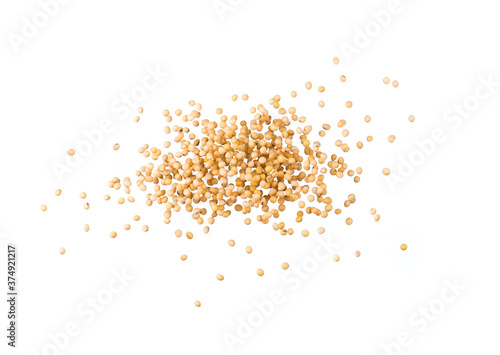 Stop motion soy bean in the air isolated on white background food and drink object design
