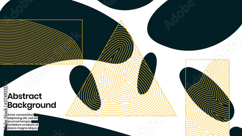 Abstract background illustration. Striped shapes and liquid strokes. Decorative minimal background, backdrop. Outline texture, geometric elements and flow shapes. Eps10 vector.