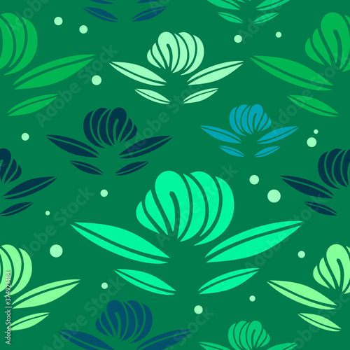 green leaves seamless pattern vector background design