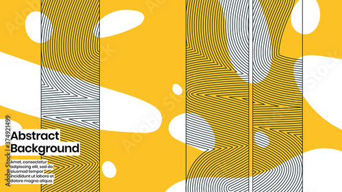 Abstract background illustration. Striped shapes and liquid strokes. Decorative minimal background, backdrop. Outline texture, geometric elements and flow shapes. Eps10 vector.