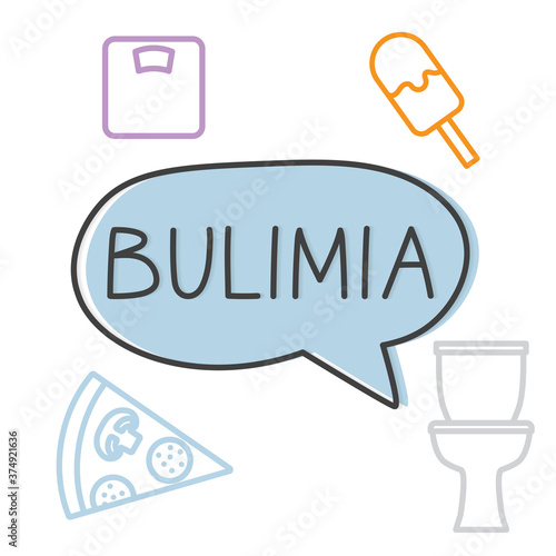 bulimia word concept - vector illustration