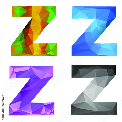 Alphabet letter Z in gradient polygonal style