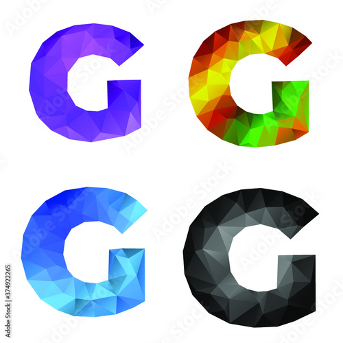 Alphabet letter G in gradient polygonal style