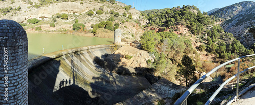 Dam and reservoir for hydropower generation in El Chorro, Andalucia, Spain