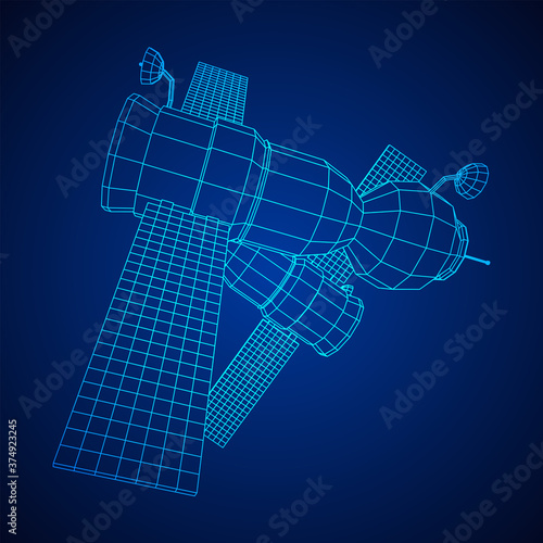 Fototapeta Naklejka Na Ścianę i Meble -  Space station communications satellite