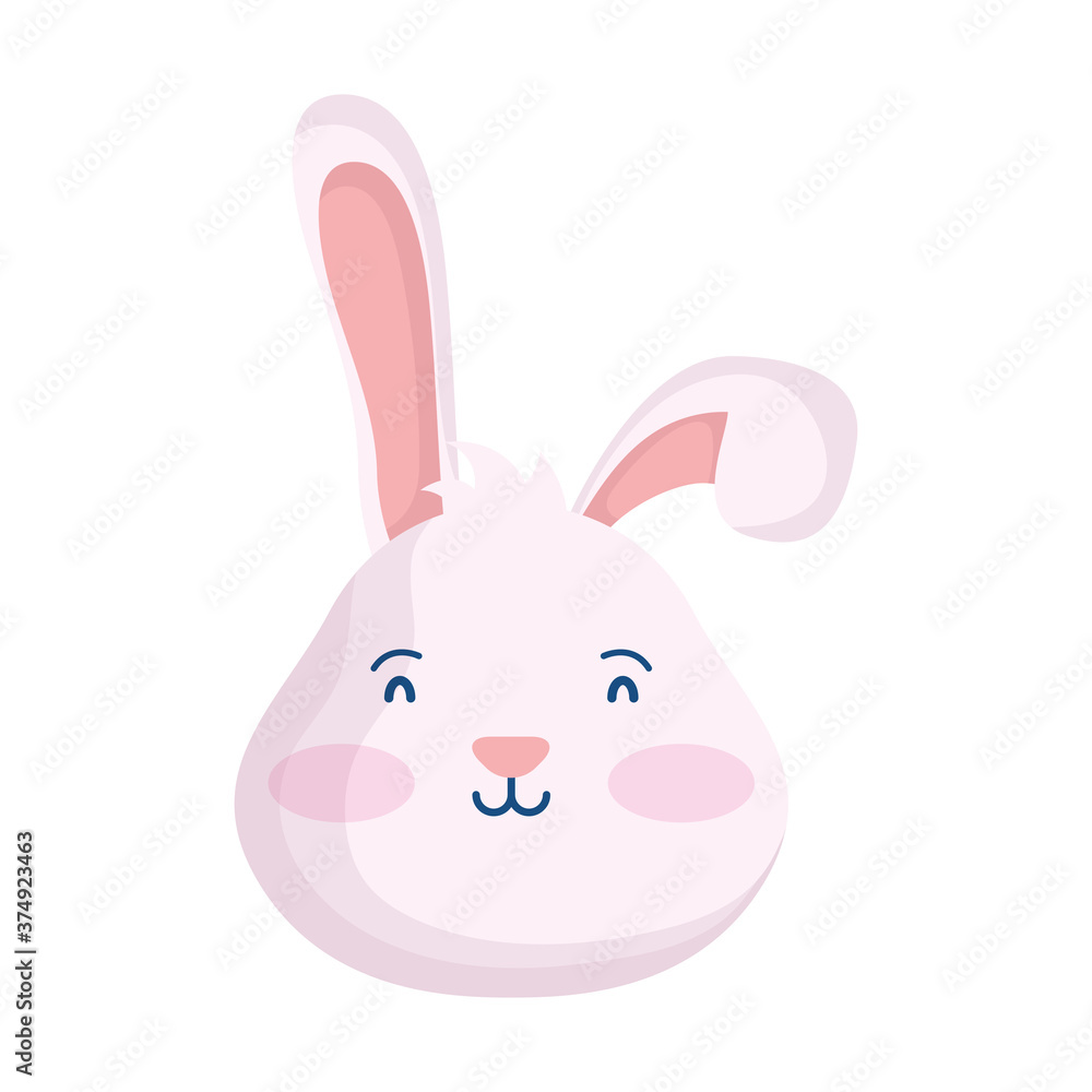 cute easter little rabbit head character cute easter little rabbit head character