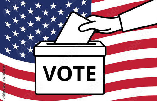 Voters hand putting envelope in ballot box