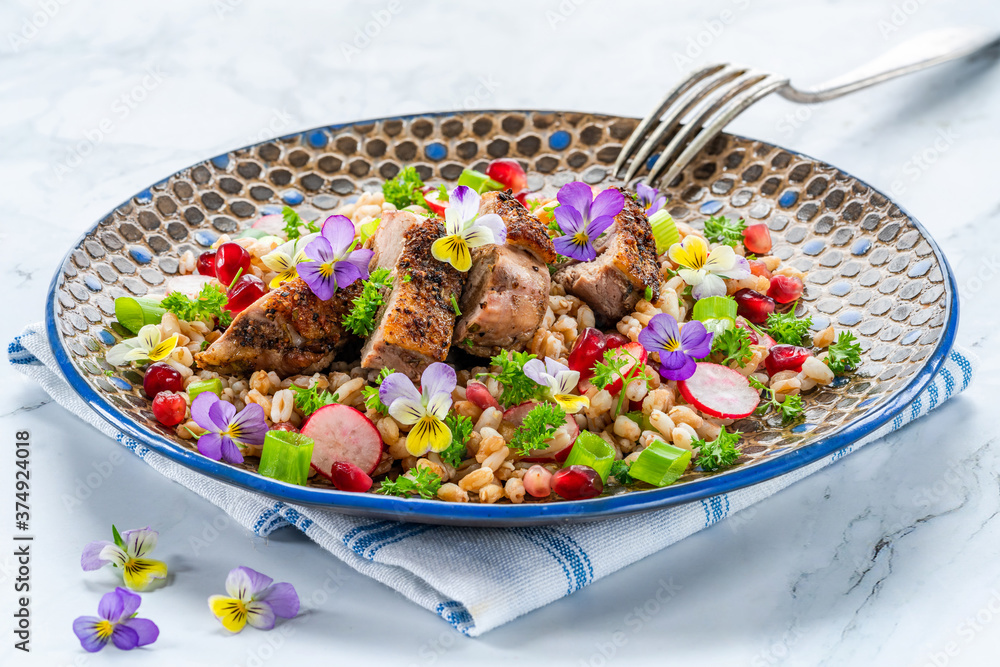 Crispy duck salad Stock Photo | Adobe Stock