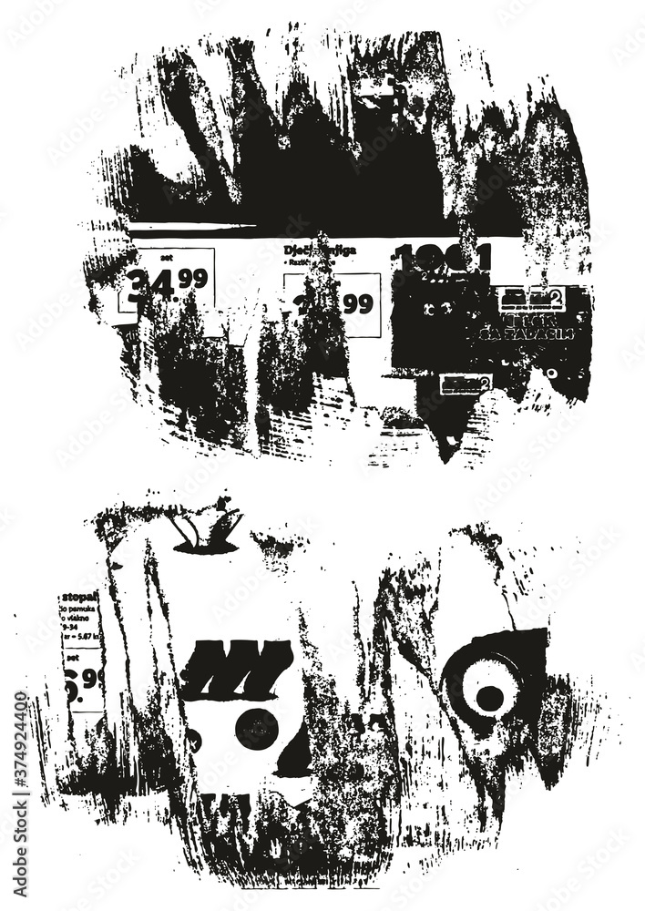 Obraz premium Ripped & Torn Paper Background Grunge Punk Style High Detail Abstract Vector Background Set