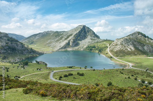 Lakes of Covadonga in summer. Asturias, Spain