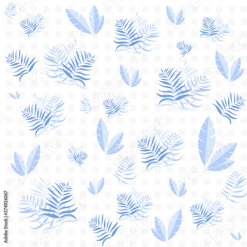 Floral background with branches and leaves flat design, seamless pattern