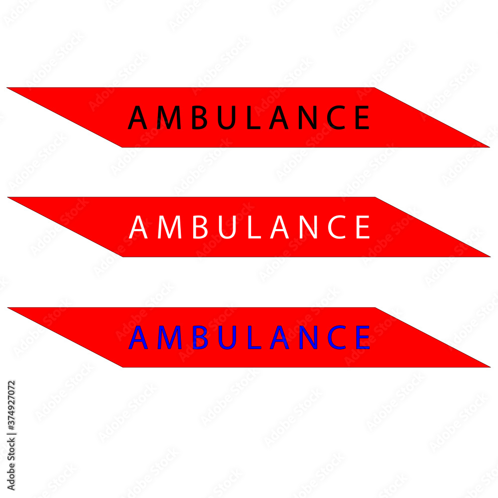 inscription ambulance on a red background inscription ambulance on a red background