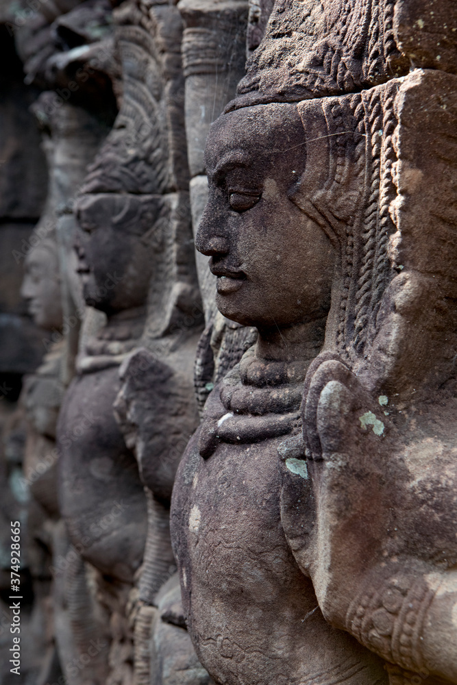 Beautiful and unique stone statues photographed in Siem Reap, Cambodia.