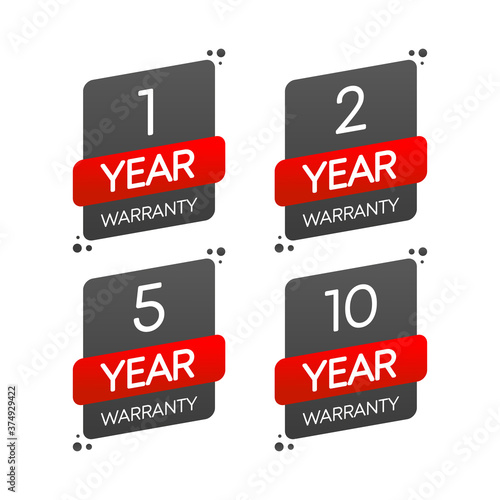 Icon with flat year warranty on white background for concept design. Vector logo. Vector icon design. Achievement badge. Eps 10. Concept design. Emblem support concept. Vector illustration.