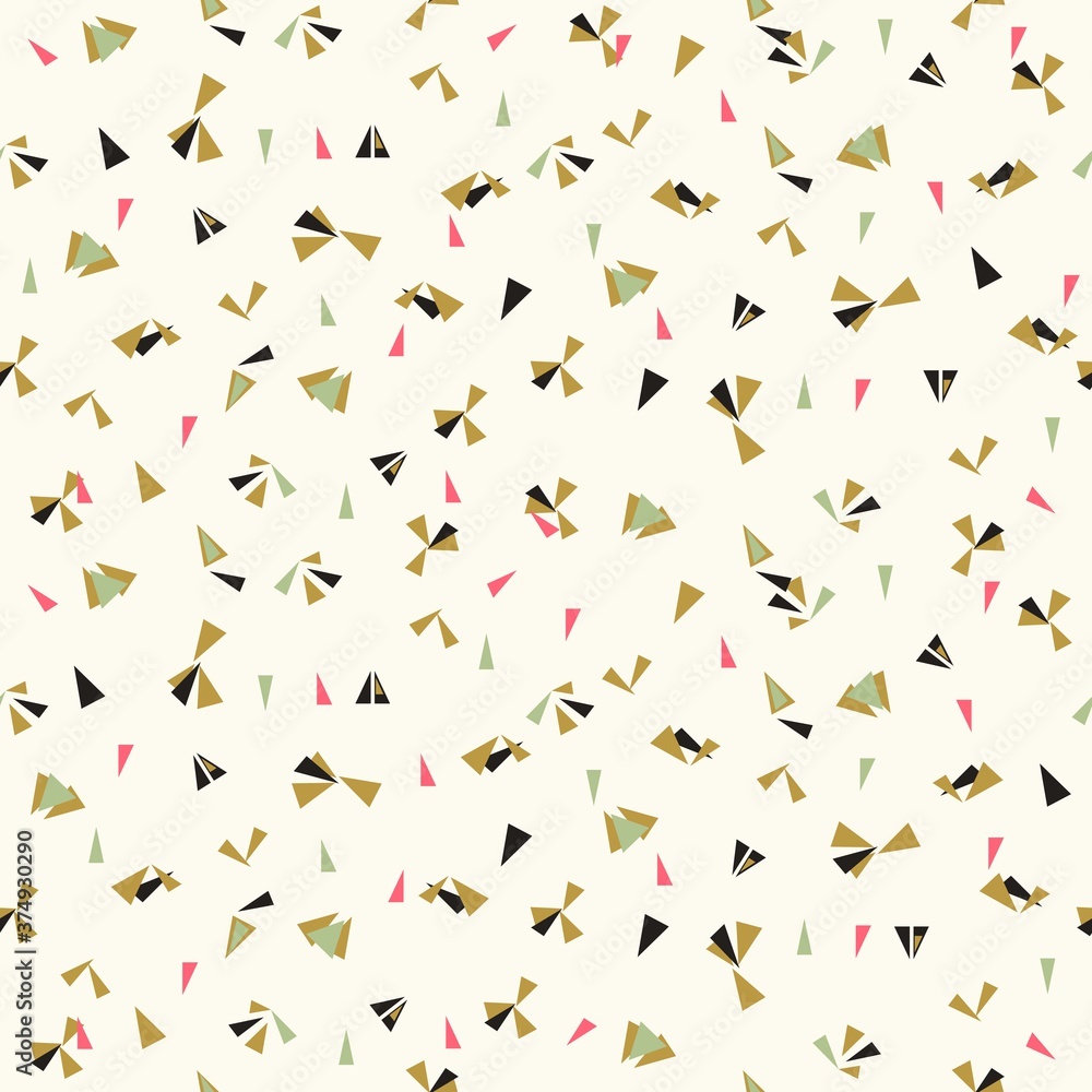 Vintage seamless pattern with colorful triangles. Vector geometric pattern