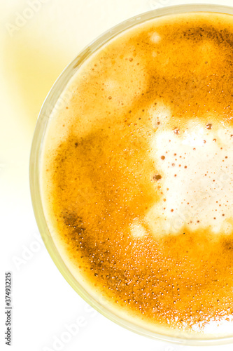 A coffe in a glass cup