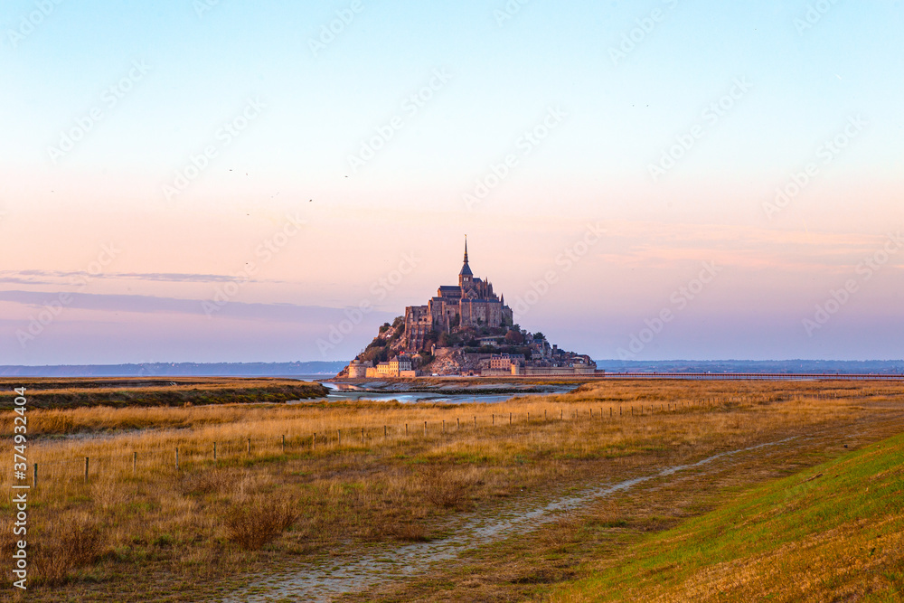 custom made wallpaper toronto digitalMont-Saint-Michel and its Bay at sunset, in Normandy, France.