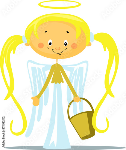 Angel - Vector Illustration Isolated on White Background