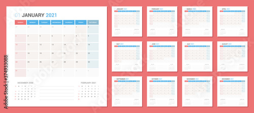 Canvas Print Calendar 2021 Planner Design