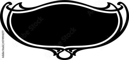 Fanciful frame or label design on transparent background