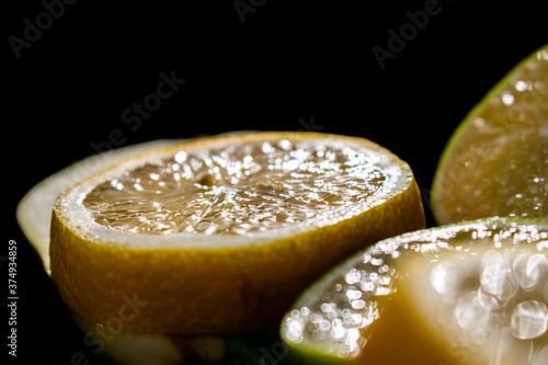 sliced lemon and lime