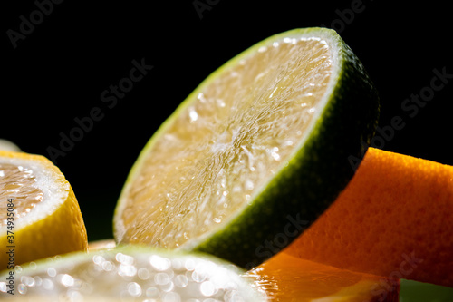 sliced lime and orange