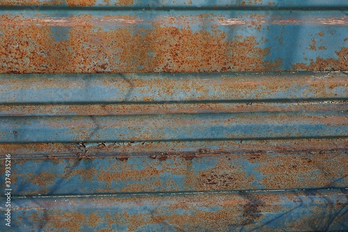 blue brown metal texture from old dirty rusty iron wall