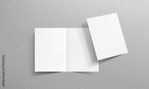 Blank Half Fold Brochure Template For Your Design