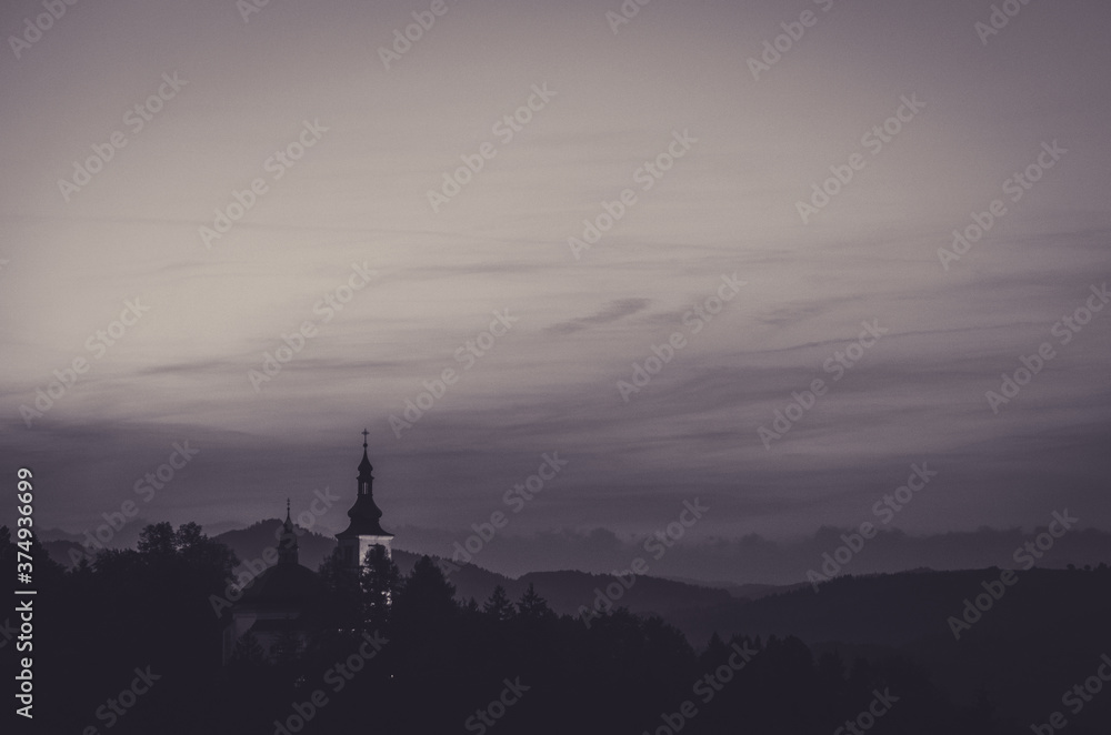 Obraz premium church in the evening