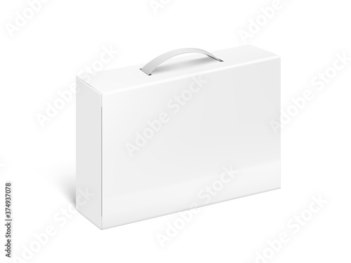 White Blank Plastic Or Carton Case Box With Handle