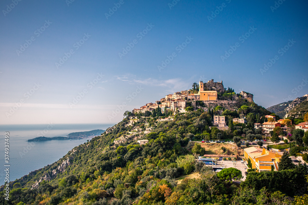 Eze, a small and ancient town on top of mountains along the coast in Provence, France.