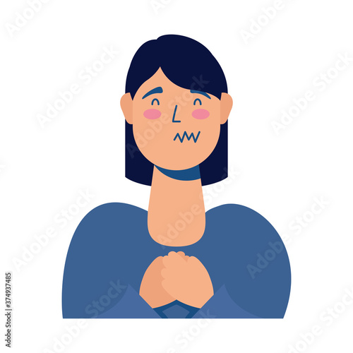 woman sick colorful avatar character