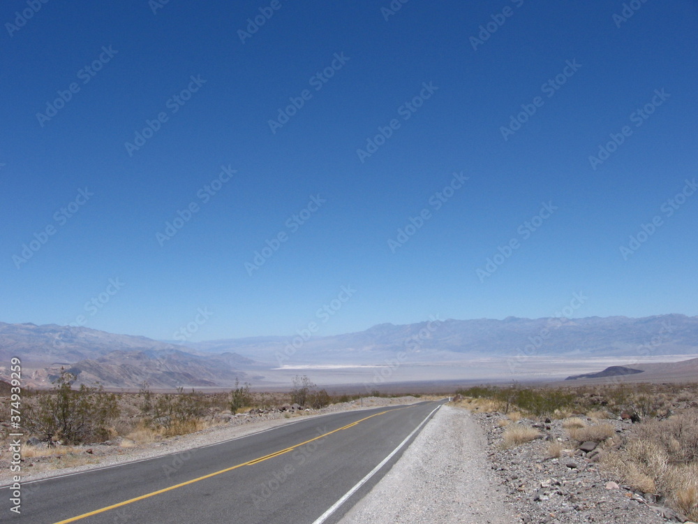 quiet road in Death Valley, Arizona 