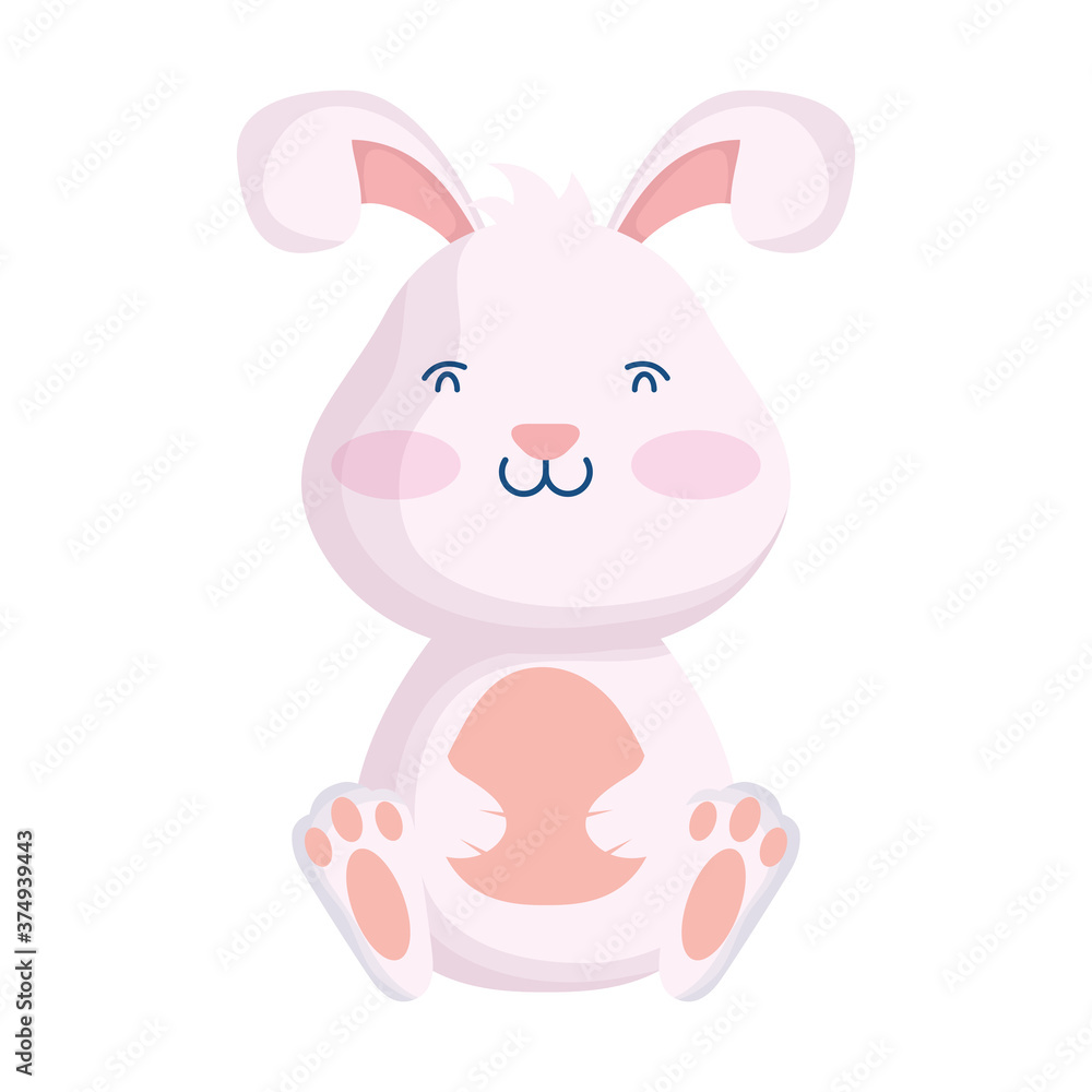 cute easter little rabbit seated character cute easter little rabbit seated character