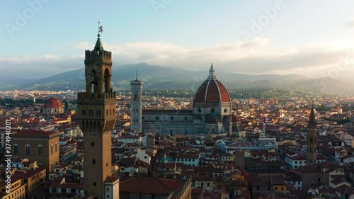 Architecture of Florence, Aerial push towards Cathedral photo