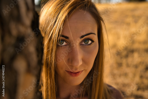 portrait woman in the field