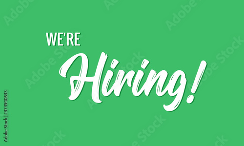 Hiring banner vector background. HR hire now job vacancy recruitment concept poster